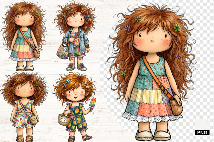 Whimsical Summer Girl Outfit PNG - Summer Clipart