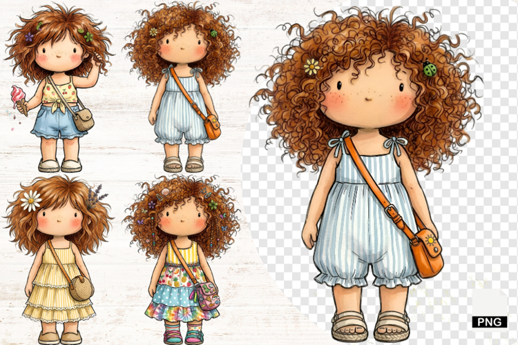 Whimsical Summer Girl Outfit PNG - Summer Clipart