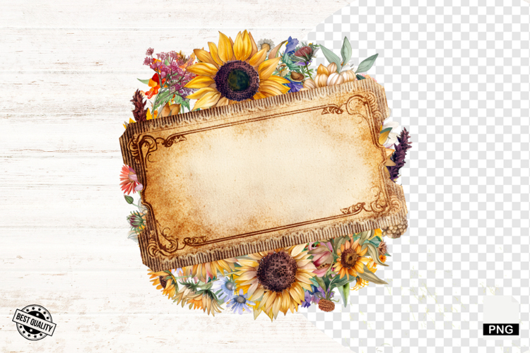 Summer Floral Tags PNG - Ticket Clipart