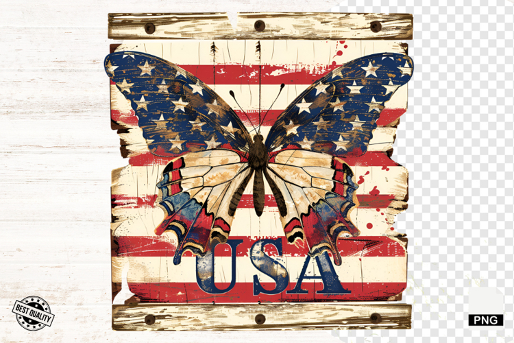 4th Of July Butterfly PNG - Butterfly Clipart
