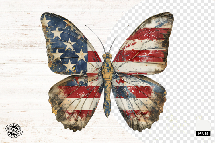 4th Of July Butterfly PNG - Butterfly Clipart