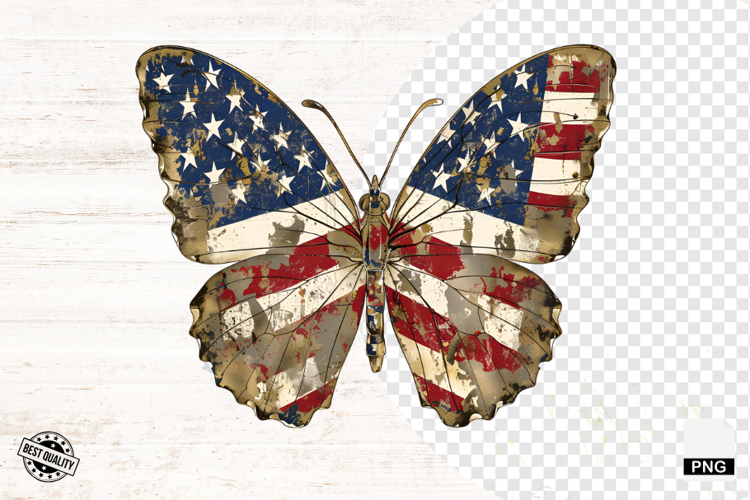4th Of July Butterfly PNG - Butterfly Clipart