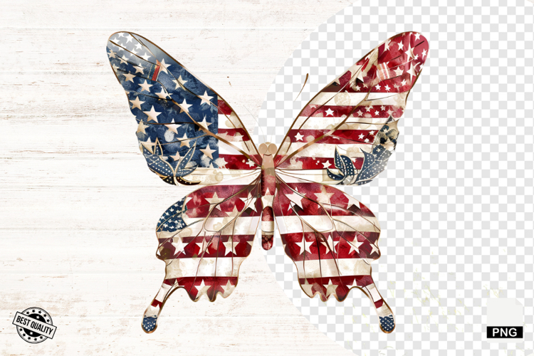 4th Of July Butterfly PNG - Butterfly Clipart