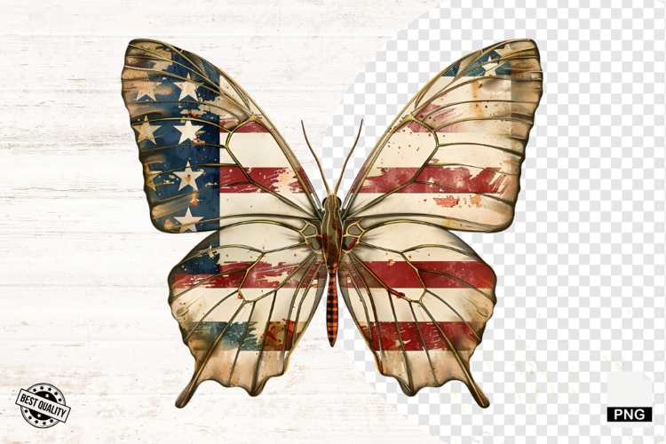 4th Of July Butterfly PNG - Butterfly Clipart