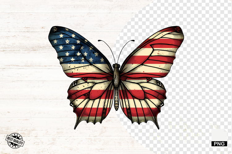 4th Of July Butterfly PNG - Butterfly Clipart