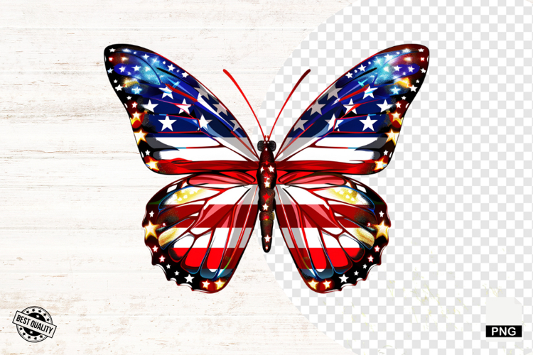 4th Of July Butterfly PNG - Butterfly Clipart