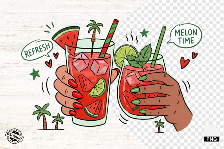 Summer Watermelon Drinks PNG - Summer Clipart