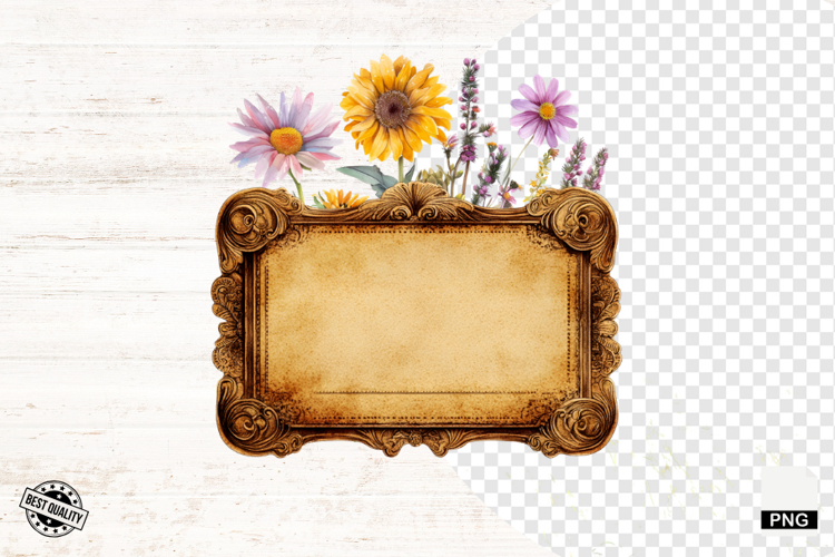 Summer Floral Tags PNG - Ticket Clipart