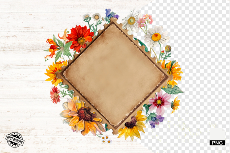 Summer Floral Tags PNG - Ticket Clipart