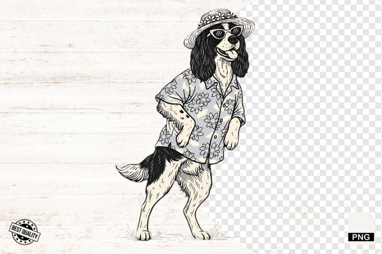 Vintage Summer Dog Png Sublimation - Summer Dog Clipart