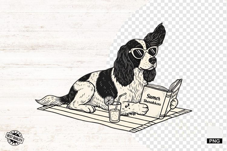 Vintage Summer Dog Png Sublimation - Summer Dog Clipart