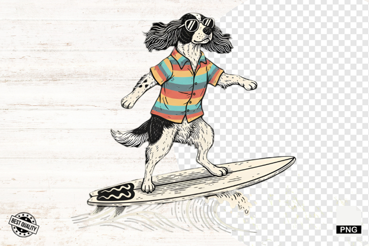 Vintage Summer Dog Png Sublimation - Summer Dog Clipart