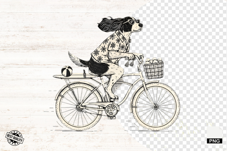 Vintage Summer Dog Png Sublimation - Summer Dog Clipart
