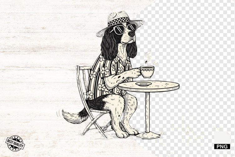Vintage Summer Dog Png Sublimation - Summer Dog Clipart