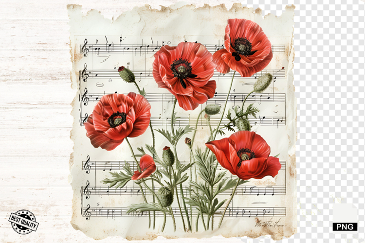 Floral Music Sheets Clipart
