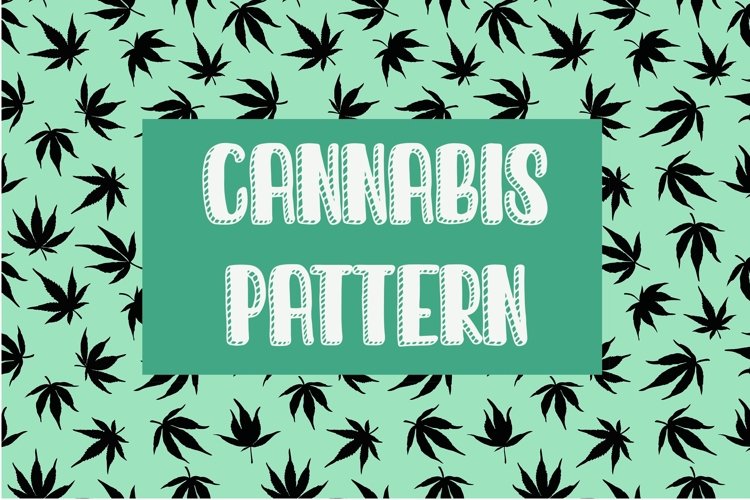 Marijuana pattern. Cannabis Digital Paper example image 1