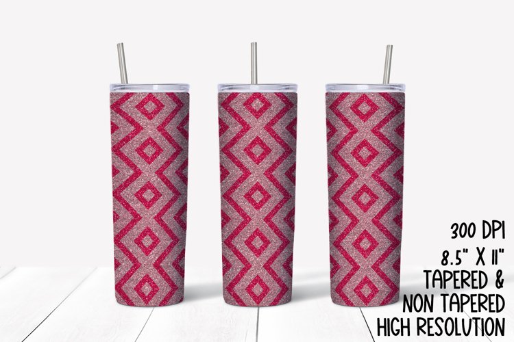 Glitter Pink Sublimation Tumbler example image 1