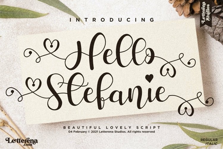 Hello Stefanie - Beautiful Lovely Script Font example image 1