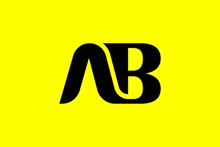 AB letter logo design. AB