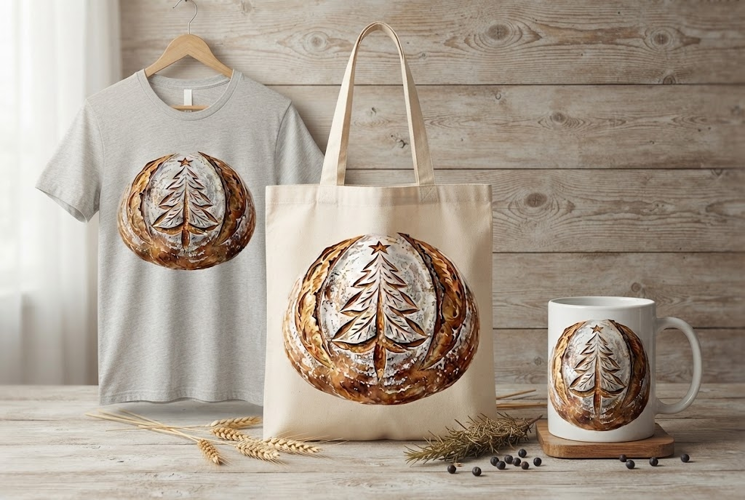 Festive Christmas Tree Sourdough Loaf Bread Art