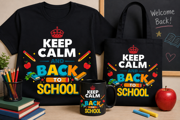 Keep Calm and Back to School PNG, Teacher Design