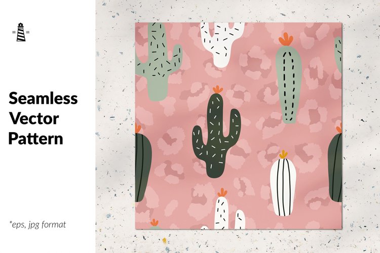 Wild cactus seamless pattern