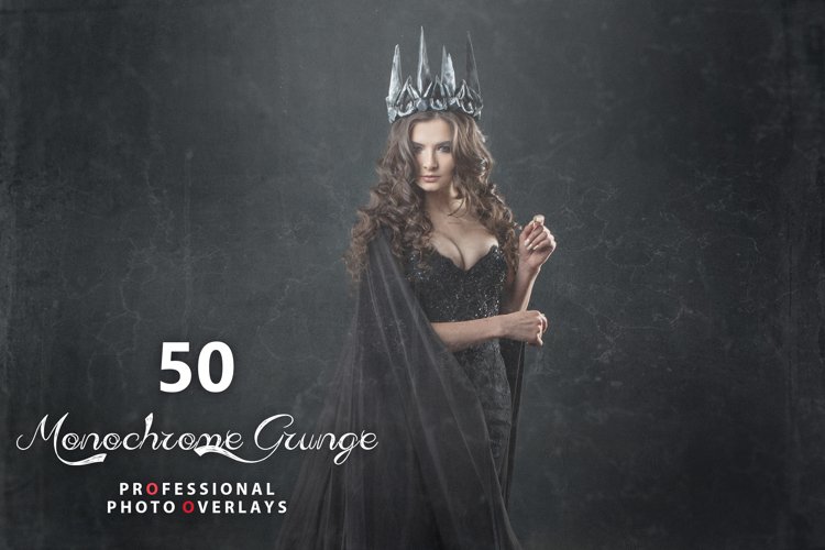 50 Monochrome Grunge Overlays example image 1
