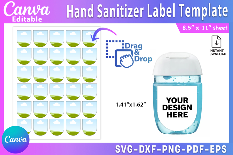 Hand Sanitizer Label Canva Template | 1oz Sanitizer Label