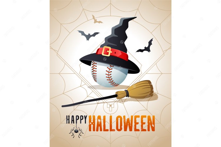 Happy Halloween. Sports greeting card. Baseball. (502833