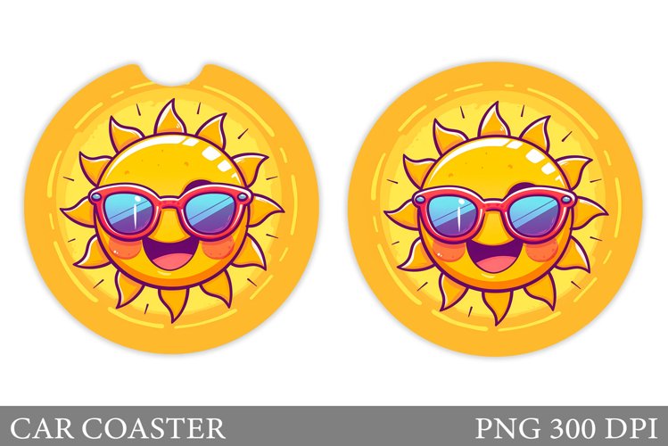 Cute Sun Car Coaster Design. Positive Sun Car Coaster