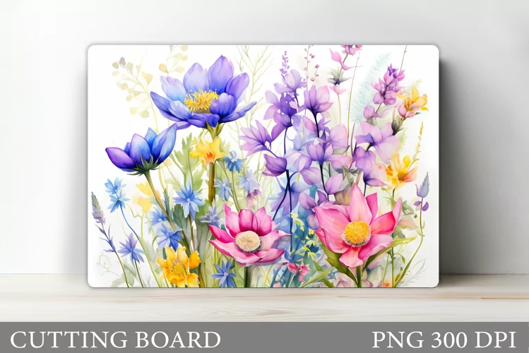 Flowers Cutting Board. Wildflowers Cutting Board Design