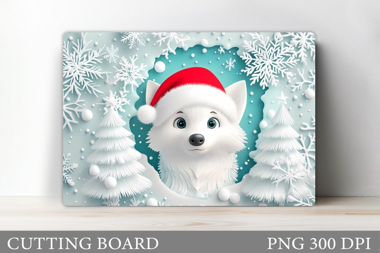 Christmas Wolf Cutting Board. Christmas Cutting Board example image 1