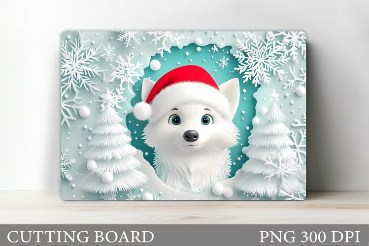 Christmas Wolf Cutting Board. Christmas Cutting Board