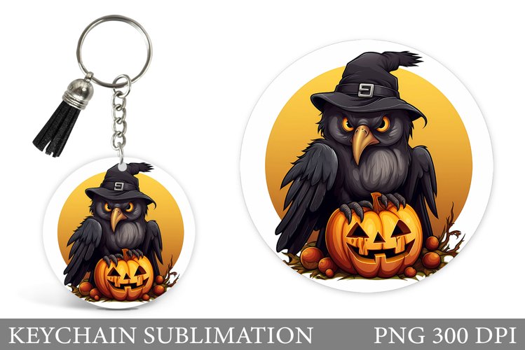 Crow Halloween Keychain. Halloween Crow Sublimation