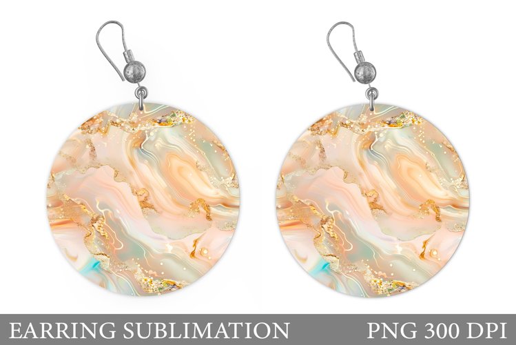 Alcohol Ink Earring Design. Abstract Texture Earring