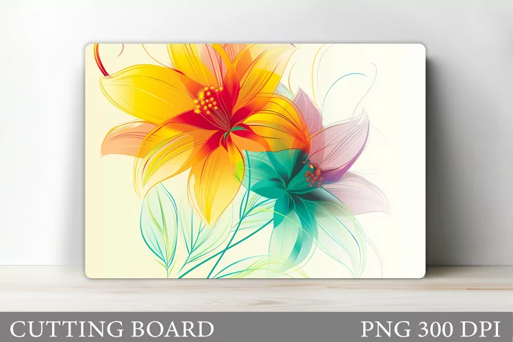 Flowers Cutting Board. Kitchen Cutting Board Sublimation