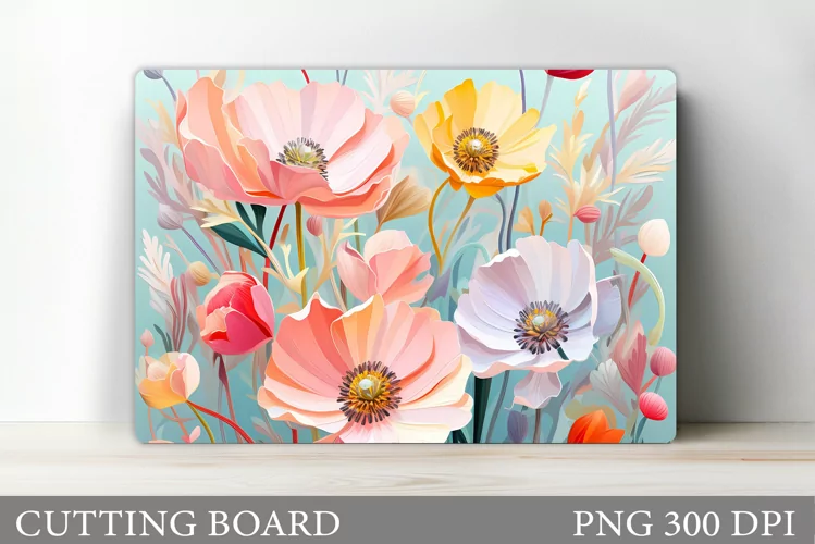 Flowers Cutting Board. Kitchen Cutting Board Sublimation
