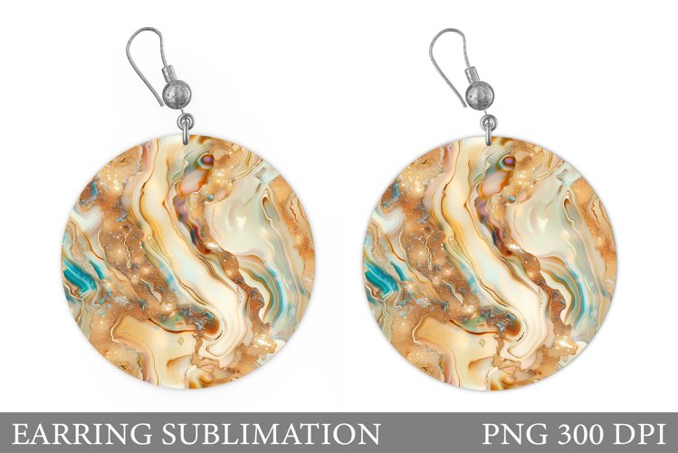 Alcohol Ink Earring Design. Texture Earring Sublimation