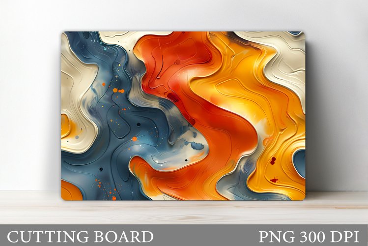 3D Abstract Cutting Board. Texture Cutting Board Design example image 1
