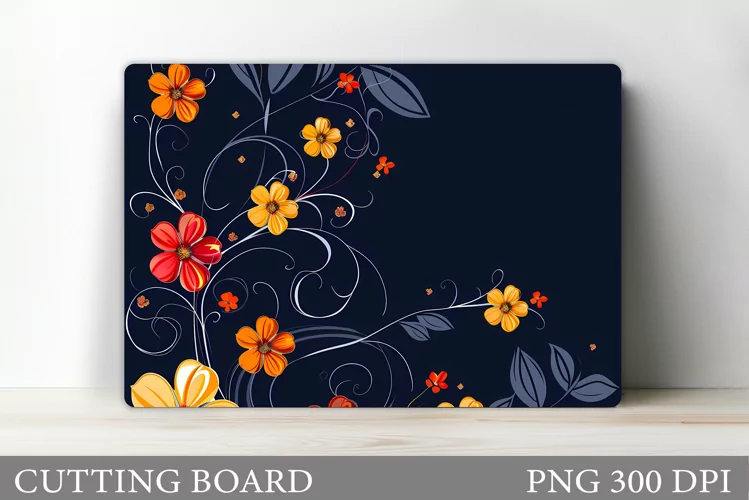 Flowers Cutting Board. Kitchen Cutting Board Sublimation