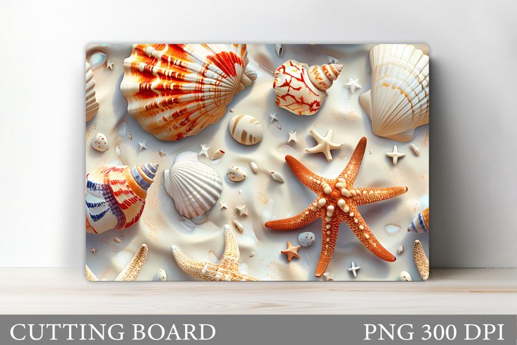 Seashell Cutting Board. Sea Cutting Board Sublimation example image 1