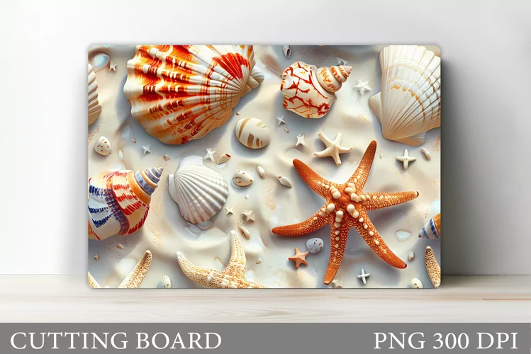 Seashell Cutting Board. Sea Cutting Board Sublimation