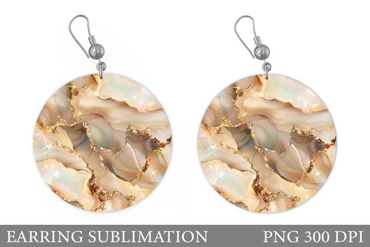 Alcohol Ink Earring Design. Abstract Texture Earring
