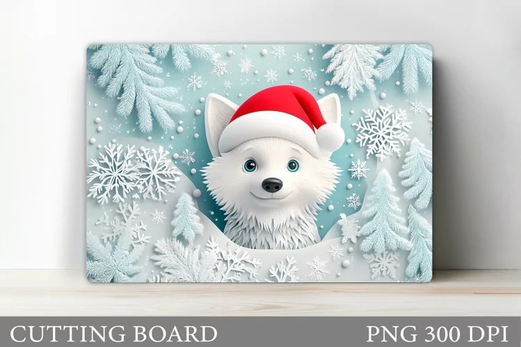 Christmas Wolf Cutting Board. Christmas Cutting Board