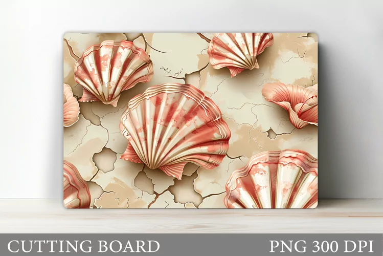3D Seashell Cutting Board. Sea Cutting Board Sublimation