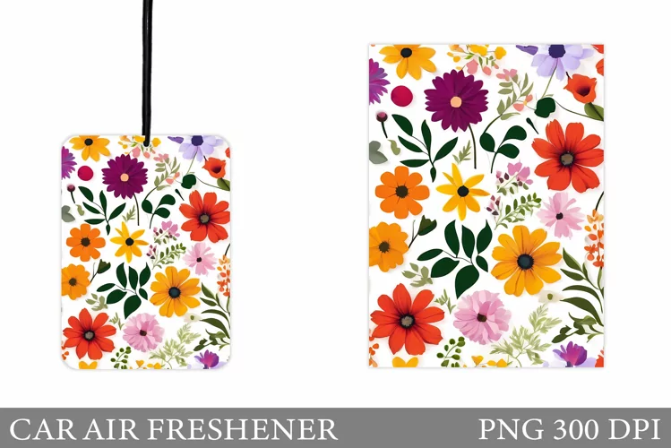 Flowers Car Air Freshener. Car Air Freshener Sublimation