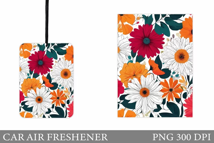 Floral Car Air Freshener. Flowers Car Air Freshener Design