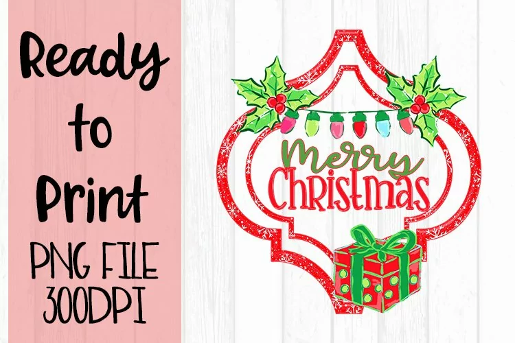 Ornament Christmas Tea Towel Ready to Print