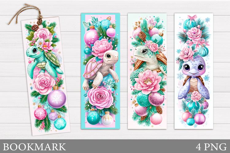 Christmas Turtle Bookmark. Christmas Bookmark Sublimation