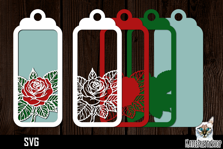 3d layered papercut bookmark, Flower bookmark svg